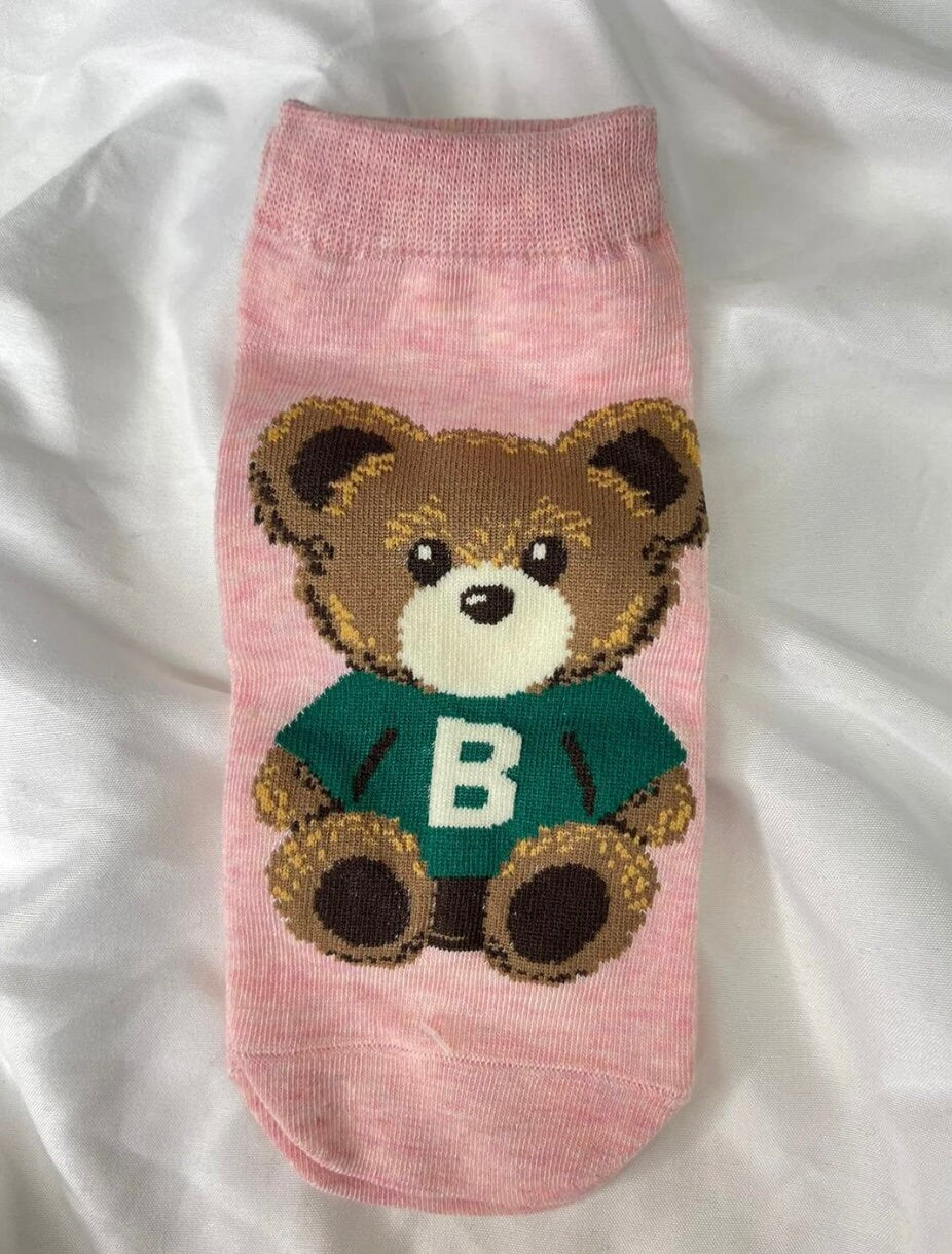 Cute Teddy Bear Print women's Socks.