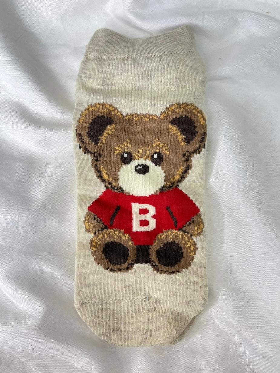 Cute Teddy Bear Print women's Socks.
