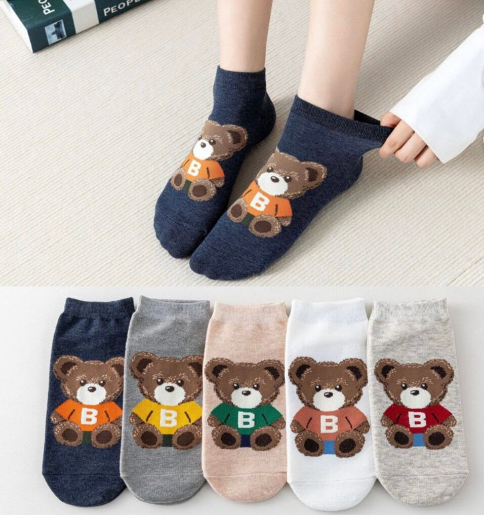 Cute Teddy Bear Print women's Socks.