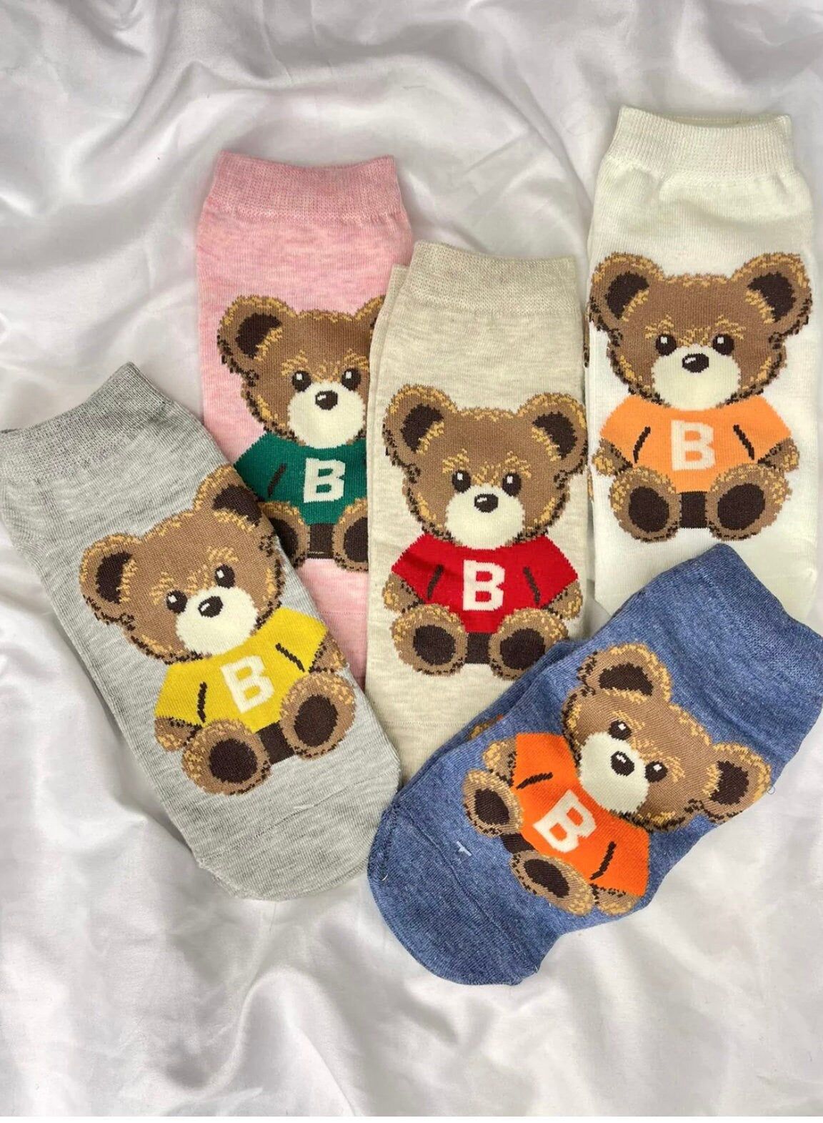 Cute Teddy Bear Print women's Socks.