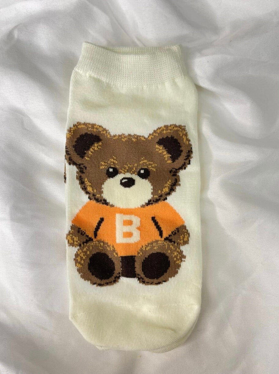 Cute Teddy Bear Print women's Socks.