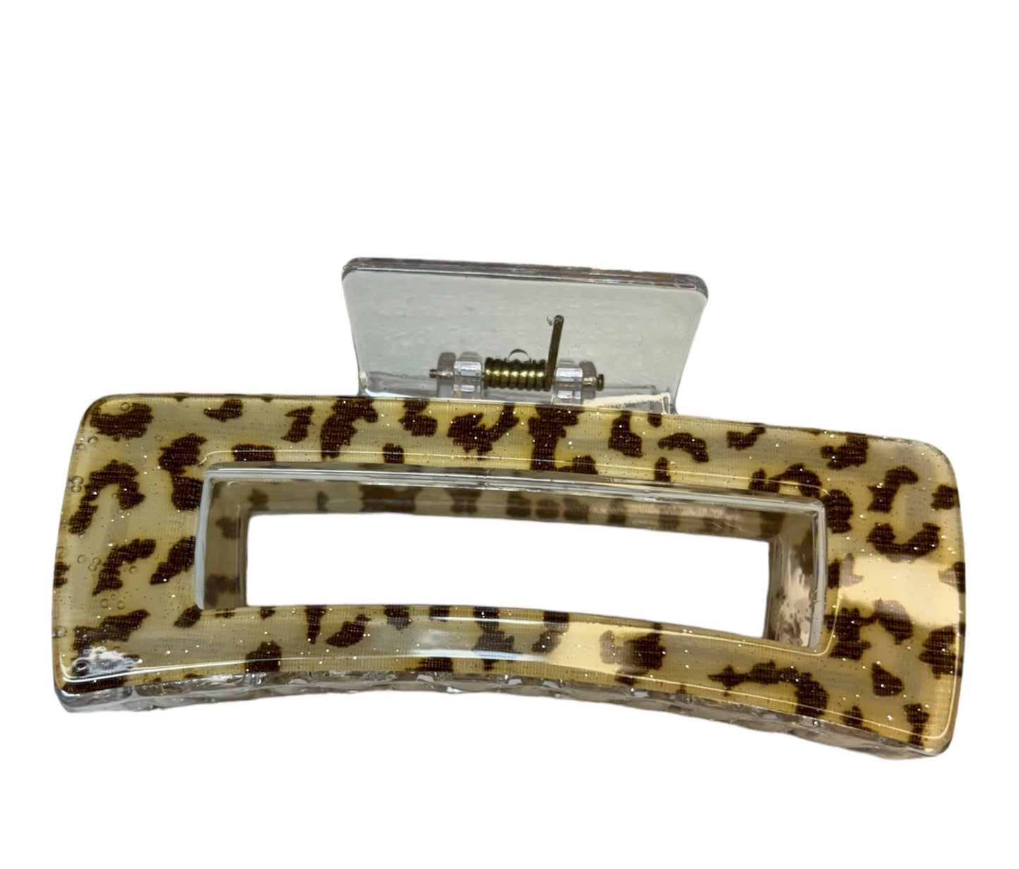 6 Packs Flat Claw Clips For Women, French Flat Hair Clip For Leopard Print