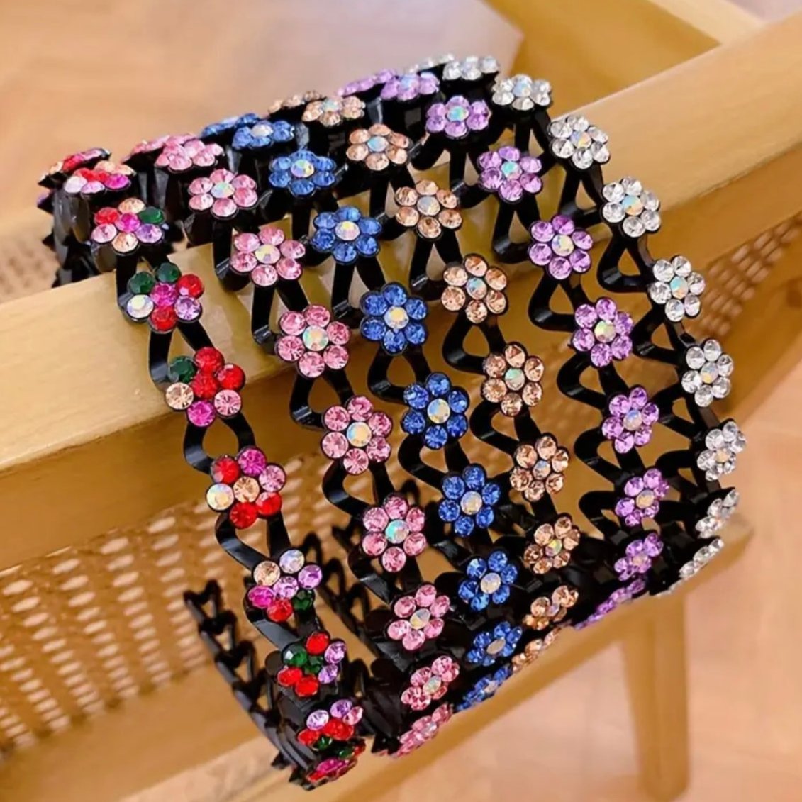 Headband Trio Bundle - assorted rhinestone wave comb headbands