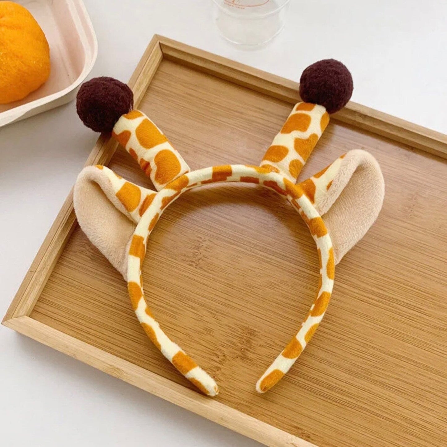 Giraffe Ears Headband, Headwear Elastic Hair Hoop For Party Animal Cosplay Costume, spa, soft and light weight, for a facial, skincare, face washing, makeup headband.