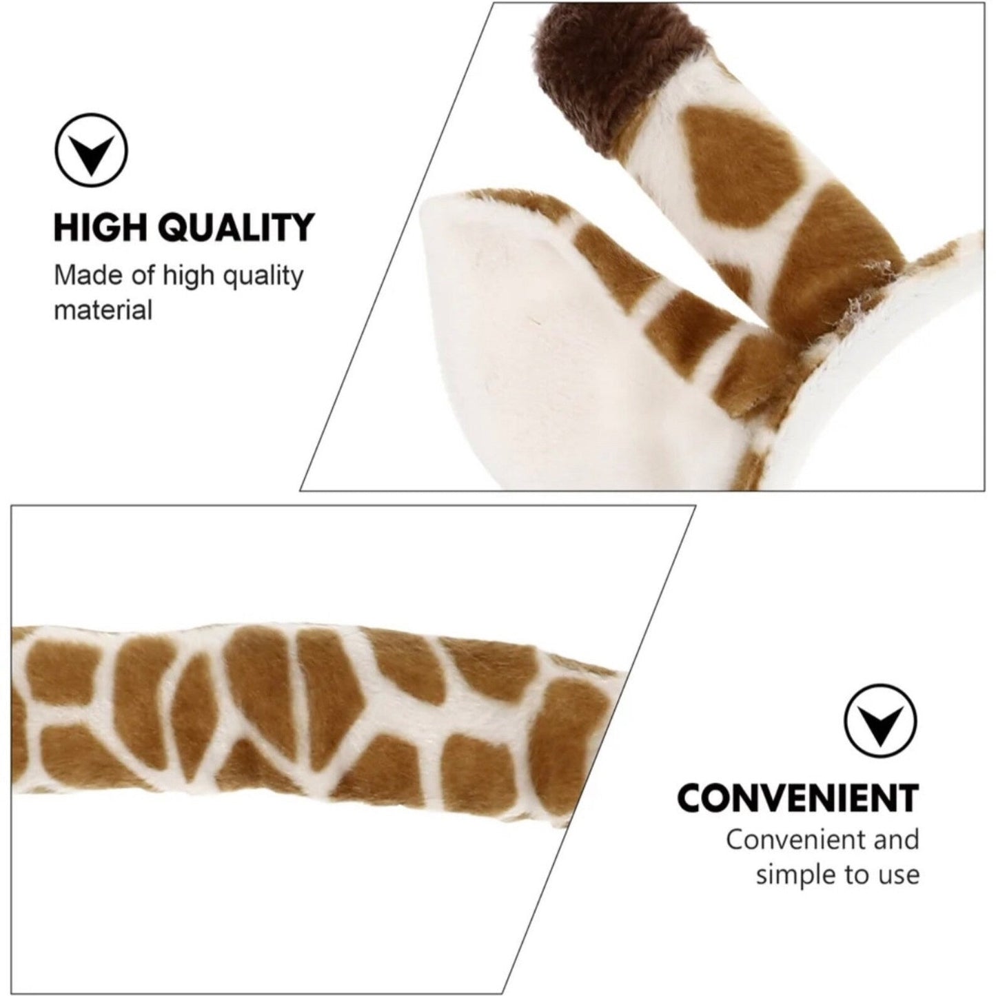 Giraffe Ears Headband, Headwear Elastic Hair Hoop For Party Animal Cosplay Costume, spa, soft and light weight, for a facial, skincare, face washing, makeup headband.