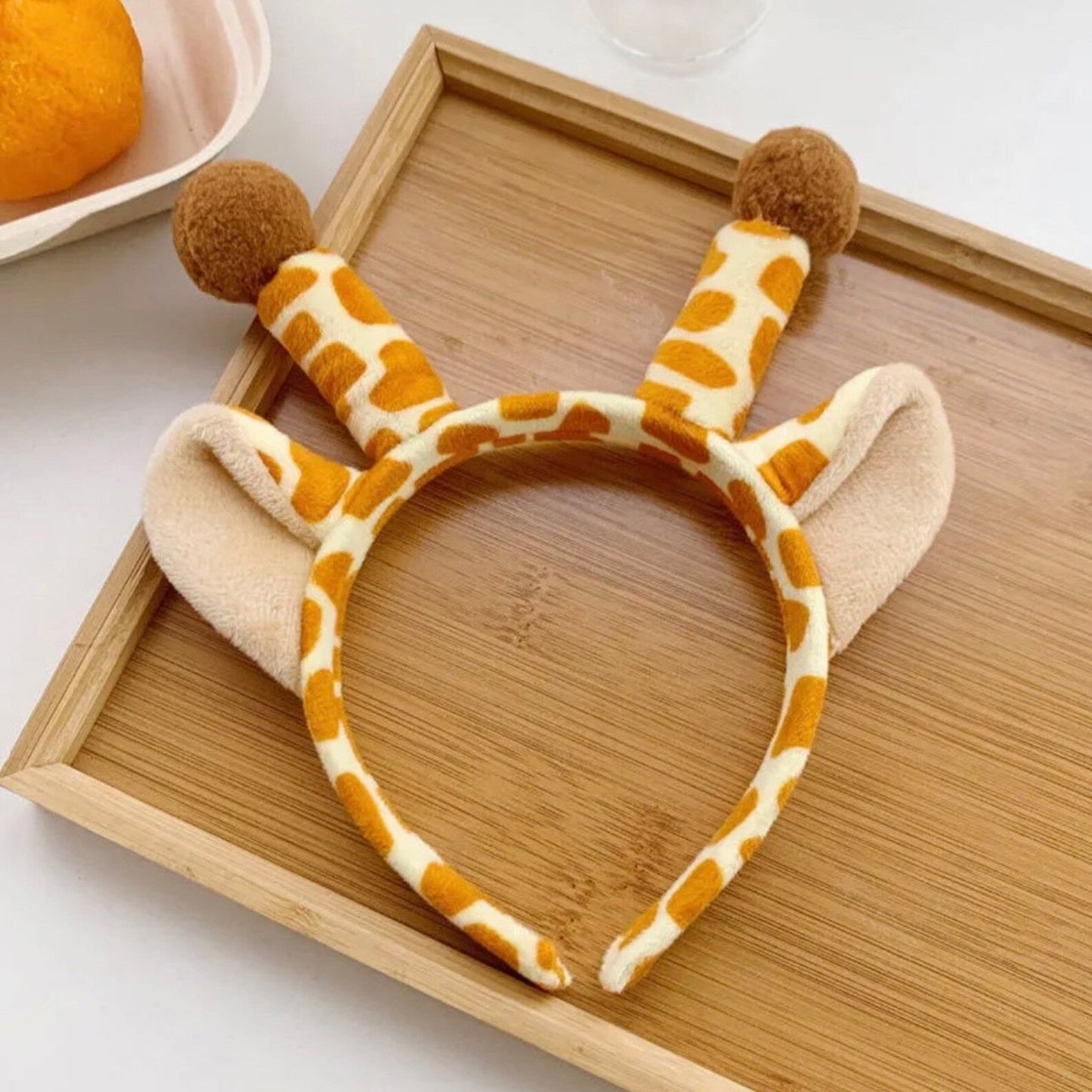 Giraffe Ears Headband, Headwear Elastic Hair Hoop For Party Animal Cosplay Costume, spa, soft and light weight, for a facial, skincare, face washing, makeup headband.