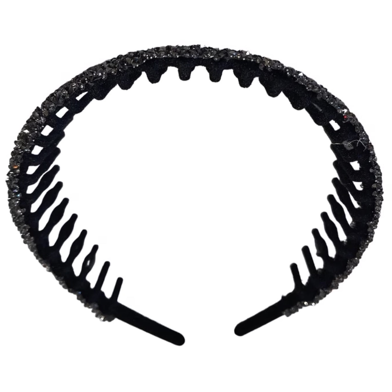 Glittering light weight flexible teeth comb velvet  headband