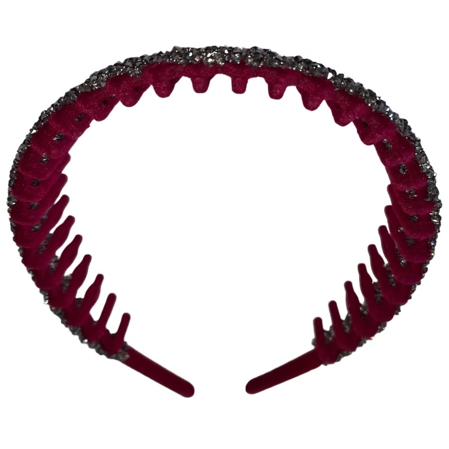 Glittering light weight flexible teeth comb velvet  headband