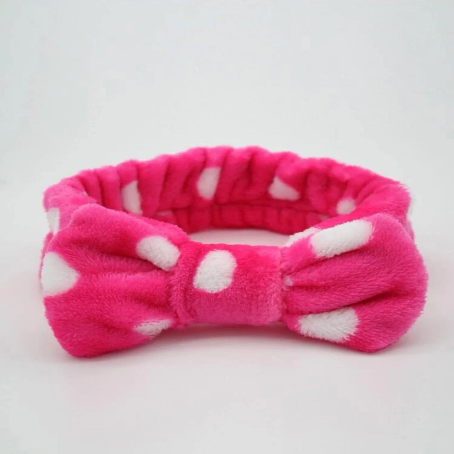 Polka Dot Ribbon Bow SPA Makeup Headband for Washing Face, Skincare Face Wash Headband Microfiber Bow Headbands.