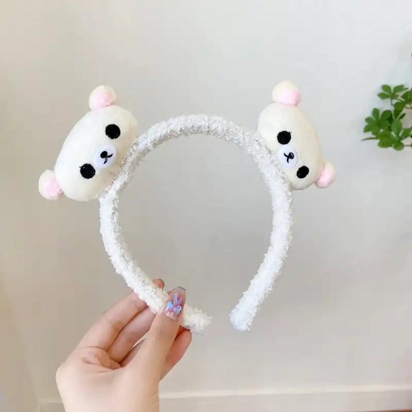 Kawaii Cute Bear Headband Trendy Makeup Headband, Kawaii Japanese, Gift For Her Womens Ladies Girl Cute facial headband, skincare, face washing, makeup headband.