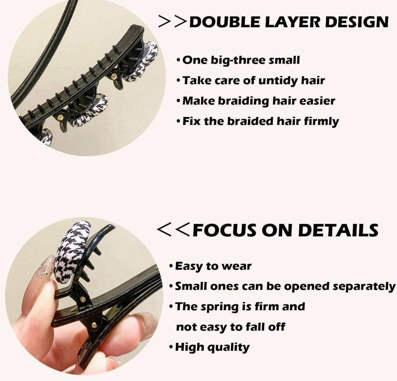 Braided Hair Clips for Women and Girls, Easily Braided Hair Clips Hair Bands,Fablic Braided Hair Clips