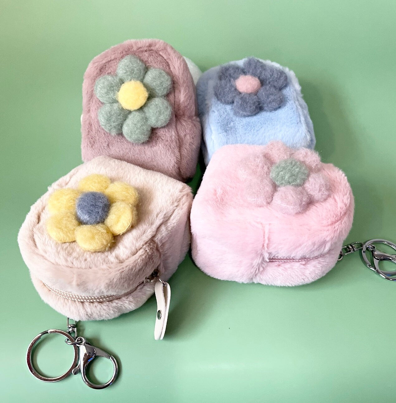 Mini Fluffy Backpack Style Key Chain Coin Purse Pouch Cash Bag Small Wallets Wallet Bags