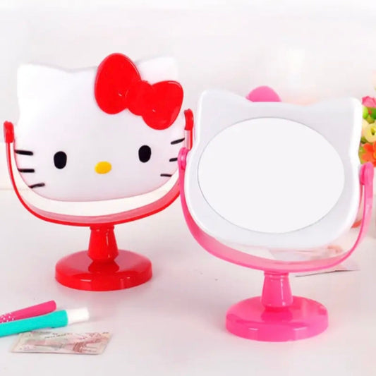 Cute Handmade Kawaii Standing Mirror Pink & White