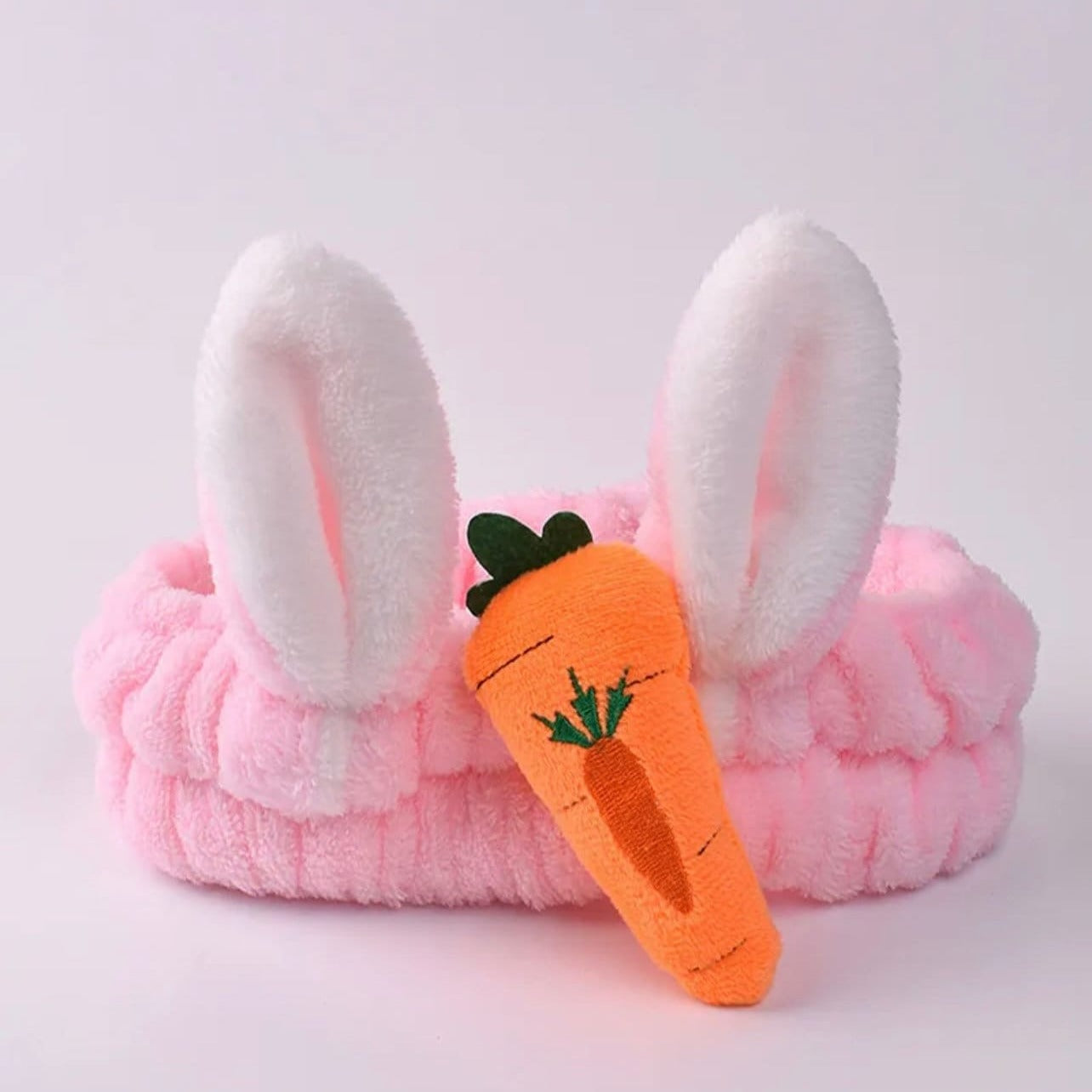 Bunny Ear with Carrot  Spa headband/cosmetic headband/face wash headband/Rabbit Ear bow headband