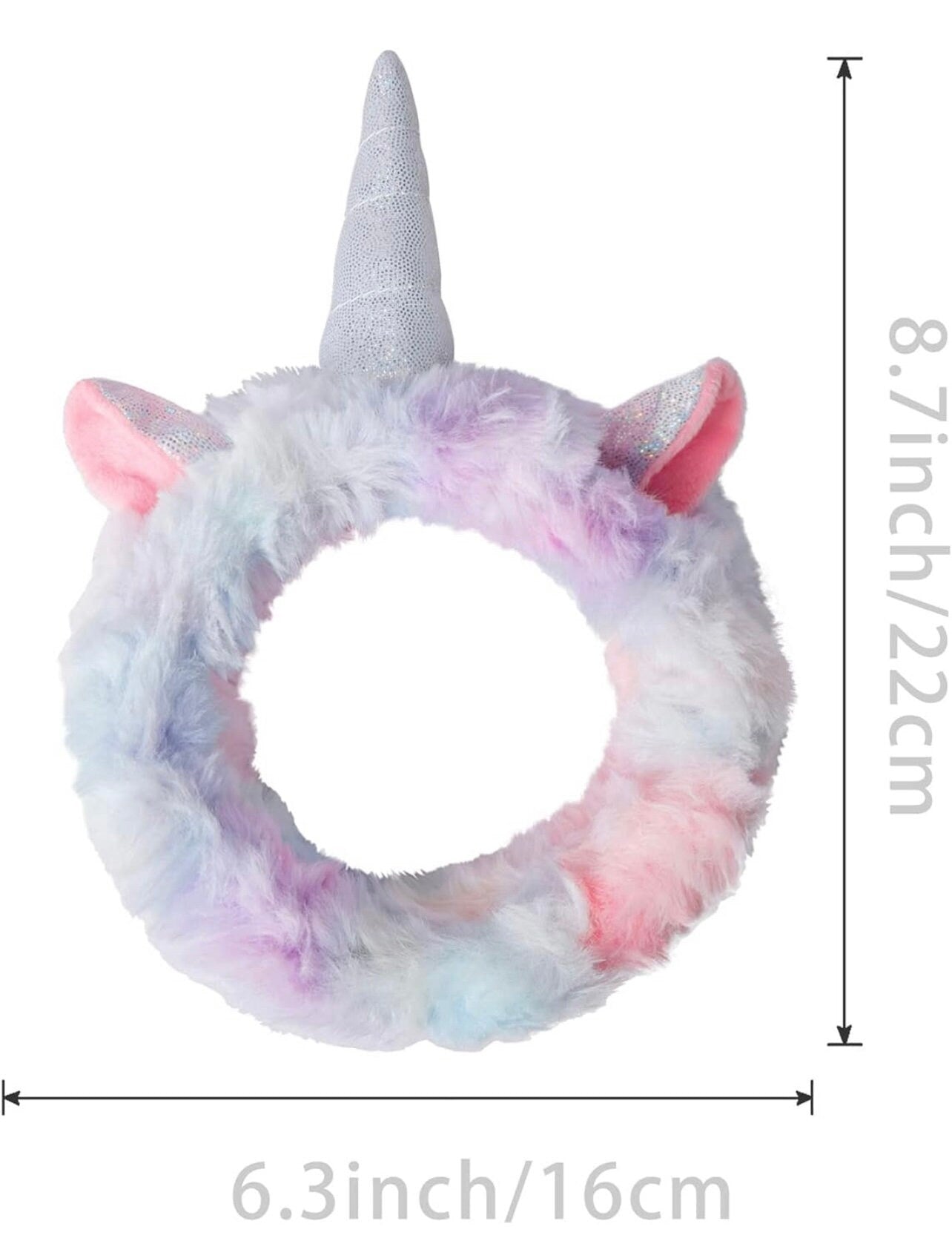 Cute Lovely Unicorn Fuzzy Hairband Makeup Skincare Headband Washing Face for Girls & Women