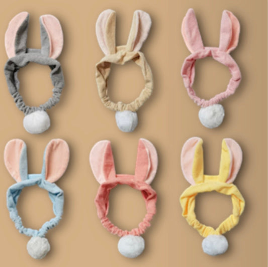 Cute Bunny Ears Headband Rabbit Face Wash Headbands Makeup Hair Band Cute Head Band