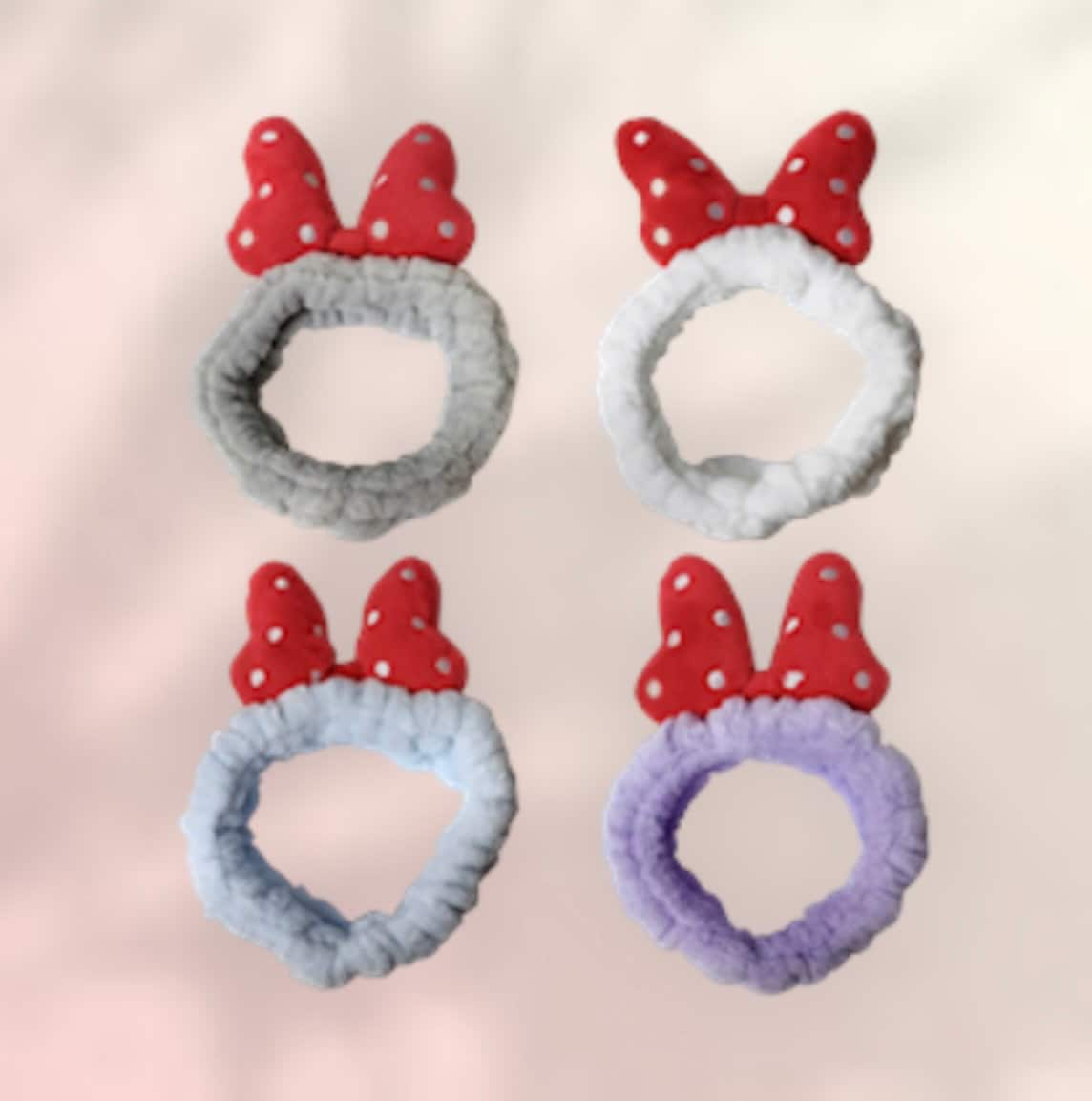 Cute Lovely Bow Makeup Headband for Washing Face, High Elasticity Bowknot Coral Fleece Skincare Headbands