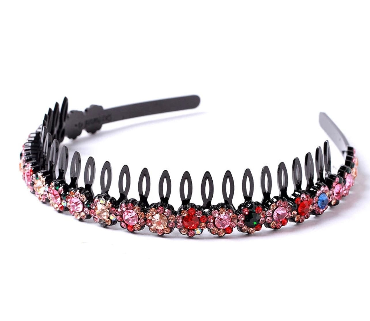 Rhinestone Teeth Comb Headbands for Women, Girls Flower Crystal Stretchy Plastic Hairband, Diamond Fashion Hair Band Accessories (Copy)