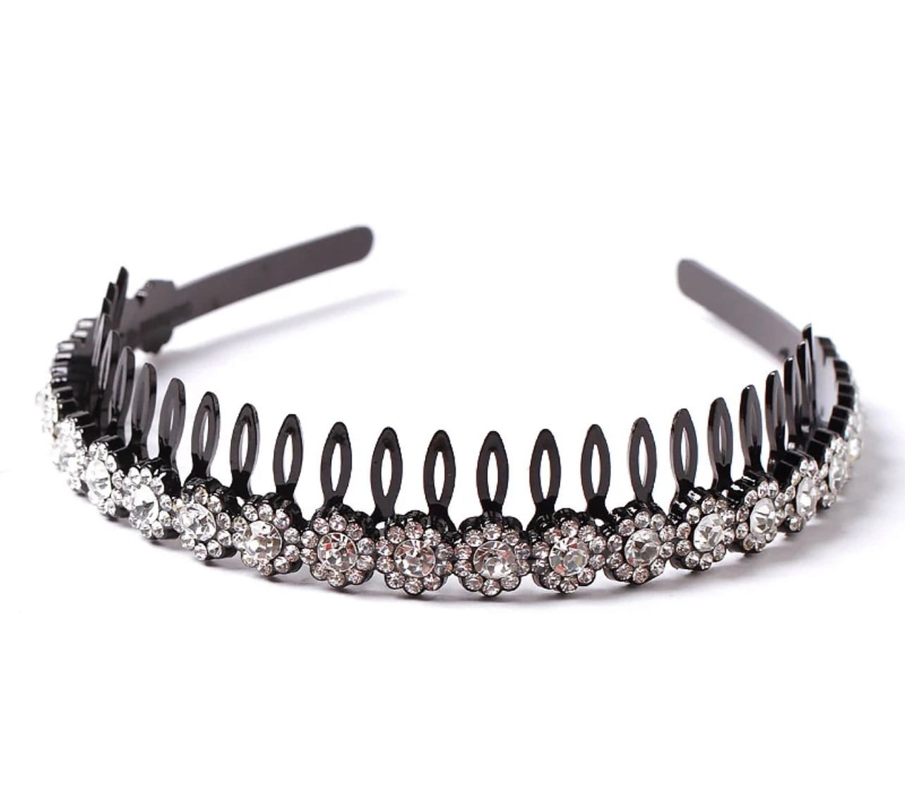 Rhinestone Teeth Comb Headbands for Women, Girls Flower Crystal Stretchy Plastic Hairband, Diamond Fashion Hair Band Accessories (Copy)