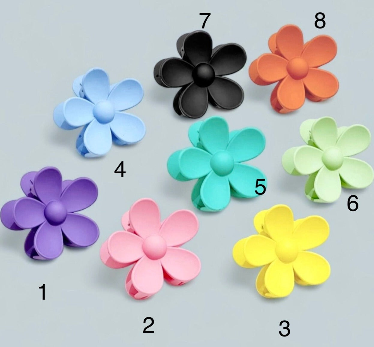 Flower Hair Clips for Women - Matte Hawaiian Hair Claw Clips for Thin Thick Hair Strong Hold Non Slip Jaw Clip Cute Colorful Accessories