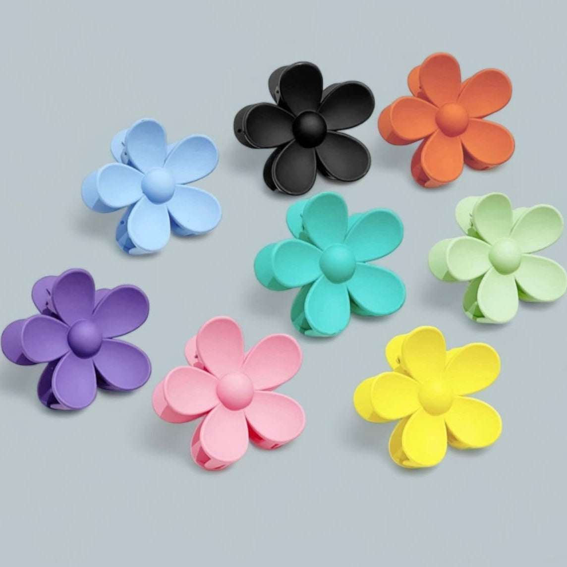 Flower Hair Clips for Women - Matte Hawaiian Hair Claw Clips for Thin Thick Hair Strong Hold Non Slip Jaw Clip Cute Colorful Accessories